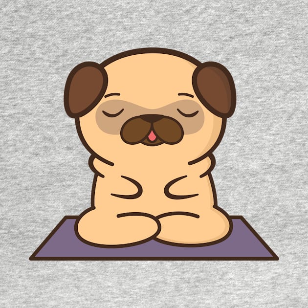 Cute and Kawaii Adorable Yoga Pug by happinessinatee